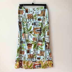 Liz & Jane Vintage Euro-Print Maxi Skirt
